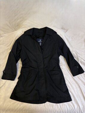 London Fog  Women's M Black Rain Jacket / Trench Coat